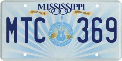 MS license plate MTC369