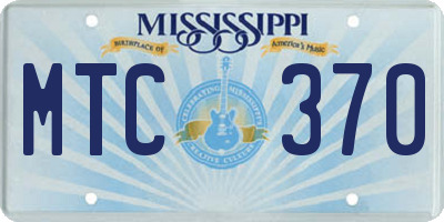 MS license plate MTC370