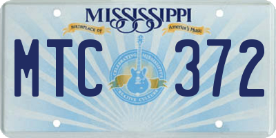 MS license plate MTC372