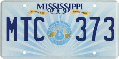MS license plate MTC373
