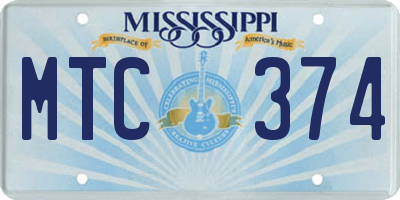 MS license plate MTC374