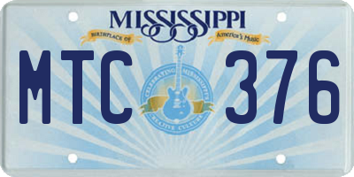 MS license plate MTC376