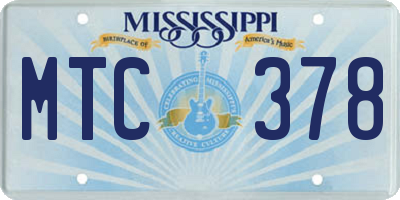 MS license plate MTC378