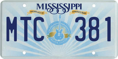 MS license plate MTC381