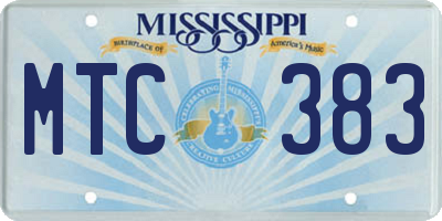 MS license plate MTC383