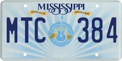 MS license plate MTC384