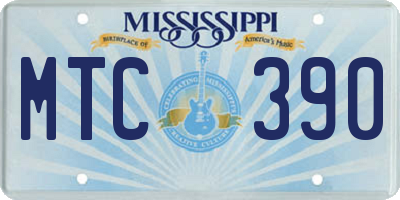 MS license plate MTC390