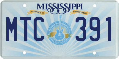 MS license plate MTC391
