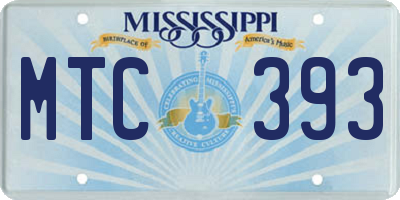 MS license plate MTC393
