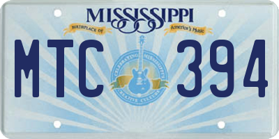 MS license plate MTC394