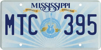 MS license plate MTC395