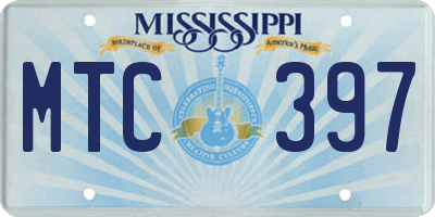 MS license plate MTC397