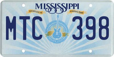MS license plate MTC398