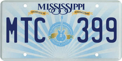MS license plate MTC399