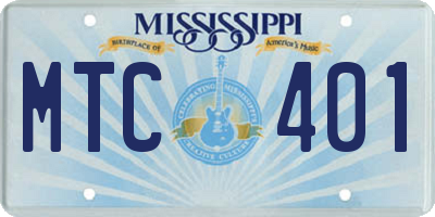 MS license plate MTC401