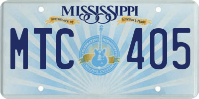 MS license plate MTC405