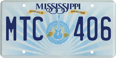 MS license plate MTC406