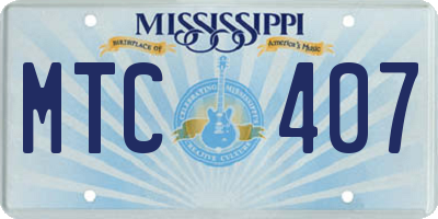 MS license plate MTC407