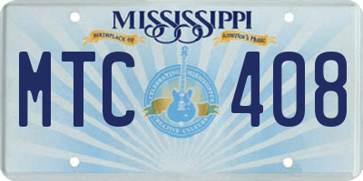 MS license plate MTC408