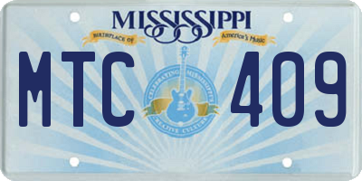 MS license plate MTC409