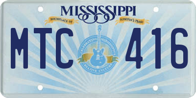 MS license plate MTC416