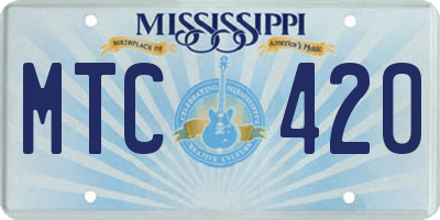 MS license plate MTC420
