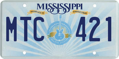 MS license plate MTC421