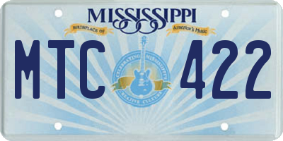 MS license plate MTC422