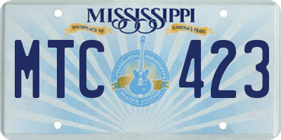 MS license plate MTC423