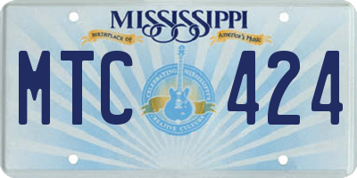 MS license plate MTC424