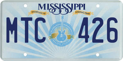MS license plate MTC426