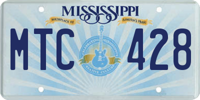 MS license plate MTC428