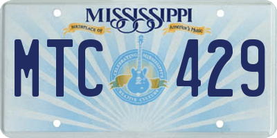 MS license plate MTC429