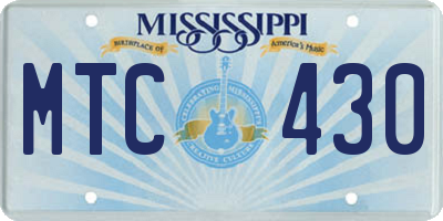MS license plate MTC430
