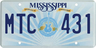 MS license plate MTC431