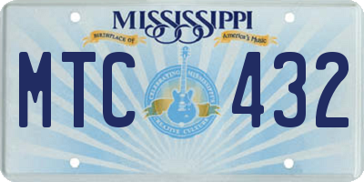 MS license plate MTC432