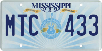 MS license plate MTC433