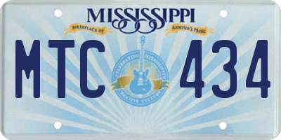 MS license plate MTC434
