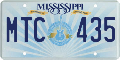 MS license plate MTC435