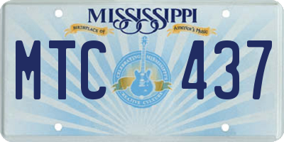 MS license plate MTC437