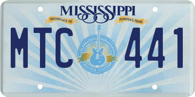 MS license plate MTC441