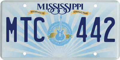 MS license plate MTC442
