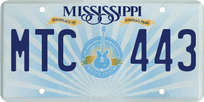 MS license plate MTC443