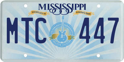 MS license plate MTC447