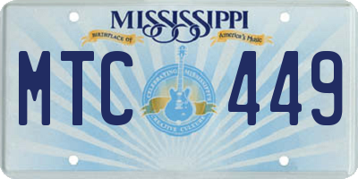 MS license plate MTC449