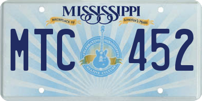 MS license plate MTC452