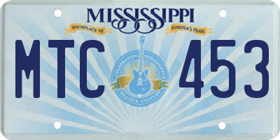MS license plate MTC453