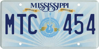 MS license plate MTC454
