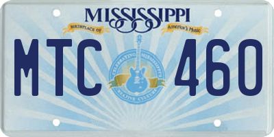 MS license plate MTC460