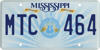 MS license plate MTC464